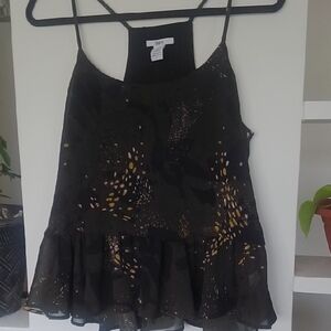 Bar III Black and Gold Women's Top